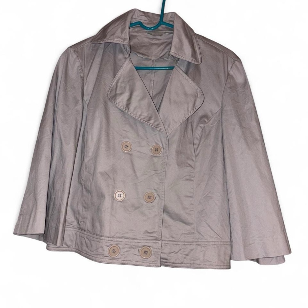 Spiegel Cropped 2000s Bell Sleeve Double Breasted Trench Style Jacket Sz 14